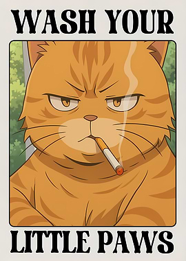 Grumpy Cat Smoking Cigarette