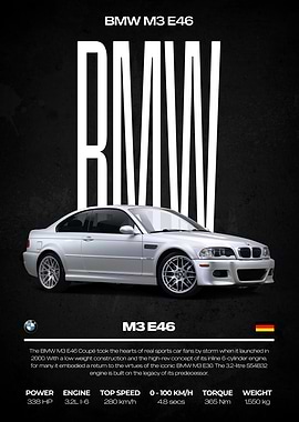 BMW M3 E46 Poster