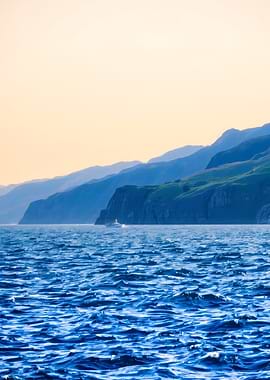 Coastal Landscape with Boat on Water