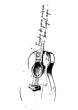 Guitar Sketch with Text Overlay