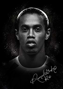 Ronaldinho Portrait in Black and White