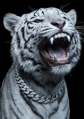 White Tiger with Diamond Grill and Chain