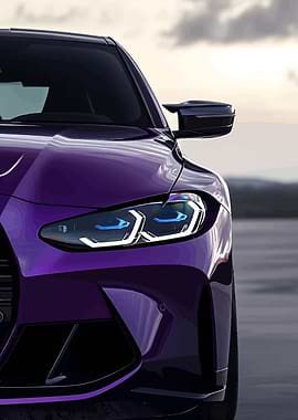 Purple BMW M4 Coupe Headlight Detail