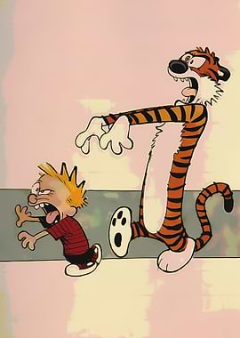 Calvin and Hobbes running