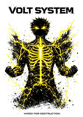 Volt System Lightning Skeleton Art