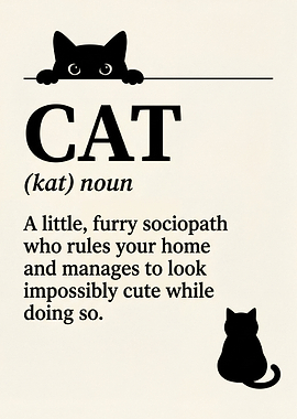 Cat Definition Funny Poster