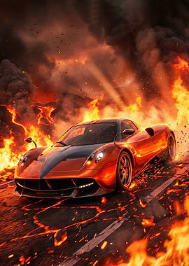 Pagani Huayra engulfed in flames