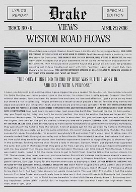 Drake Views - Weston Road Flows Lyrics