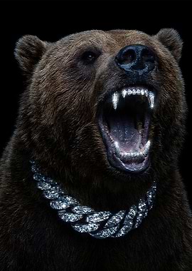Bear with Diamond Grill and Chain