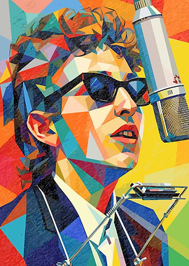 Bob Dylan Geometric Portrait