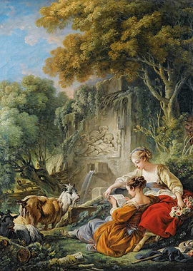 Pastoral Scene with Two Women and Goats