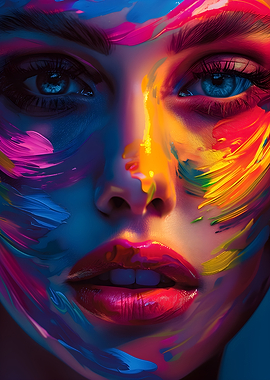 Vibrant Face Paint Portrait