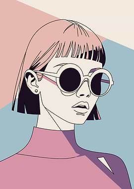 Woman with Sunglasses and Bob Haircut