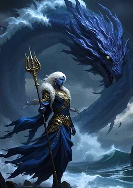 Ocean Goddess with Dragon
