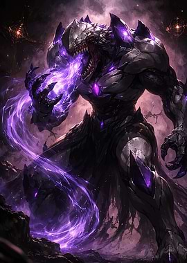 Monster with purple energy