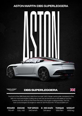 Aston Martin DBS Superleggera Poster