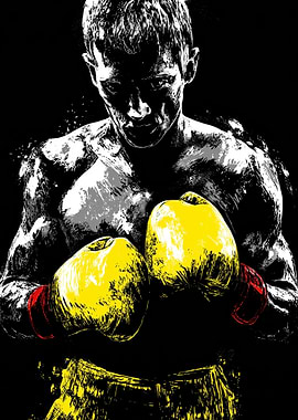 Boxer with Yellow Gloves