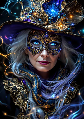 Mysterious fantasy sorceress in Masquerade