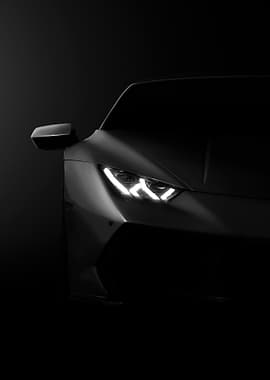 Sleek Black Lamborghini Headlight Detail