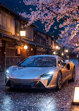 McLaren Artura cherry blossoms