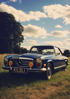 Vintage Blue Mercedes