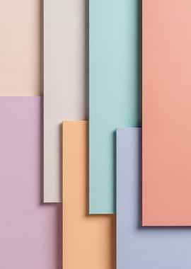 Abstract Pastel Geometric Composition