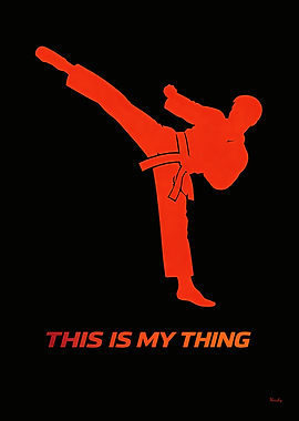 Minimalist Martial Arts Lifestyle Silhouette