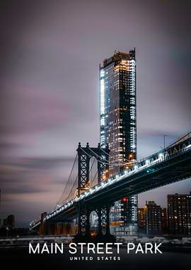 New York City Bridge at Night