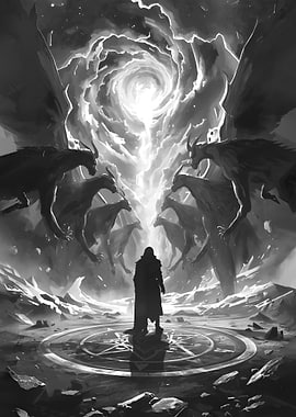 Lone Mage Stands on Circle