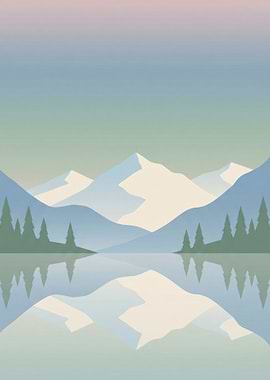 Serene Mountain Lake Reflection