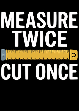 Measure Twice Cut Once Text Art