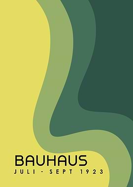 Bauhaus Poster with Abstract Waves