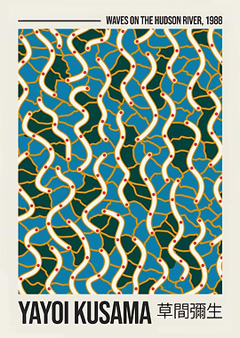 Yayoi Kusama Waves on the Hudson River Poster