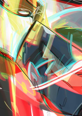 Abstract Glitch Art Portrait