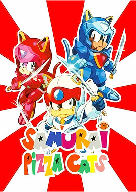 Samurai Pizza Cats Game Art Illustration