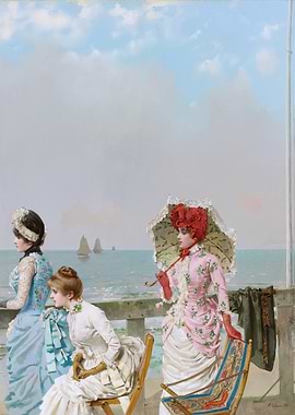 Victorian Women on a Pier