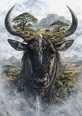 Surreal Wildebeest Landscape