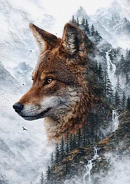 Coyote in Misty Mountains