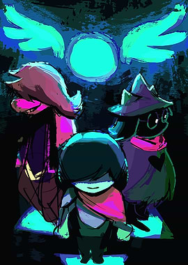 Deltarune Characters in Neon Light