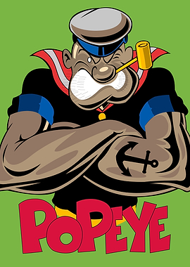 Popeye with Anchor Tattoo