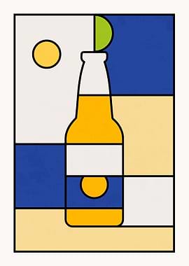 Abstract Beer Bottle Art