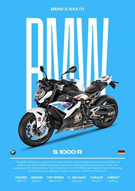 BMW S 1000 R Motorcycle Poster