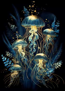 Golden Jellyfish Drift VI
