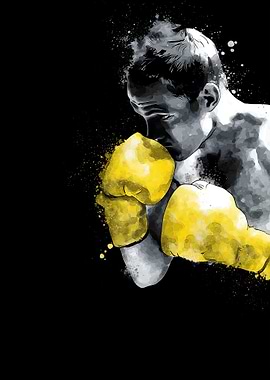 Boxer with Yellow Gloves