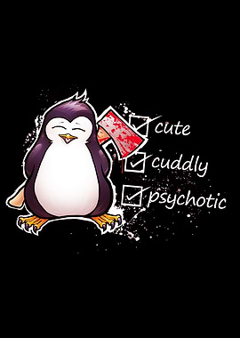 Psychotic Penguin with Bloody Axe