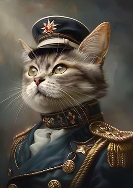 Cat in Military Uniform