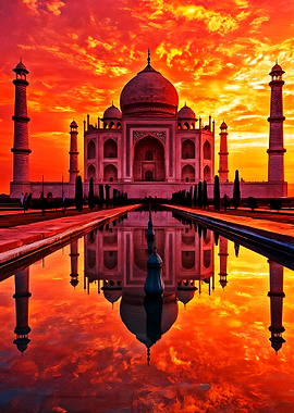 Taj Mahal at Sunset