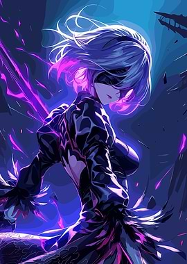 2B with purple energy