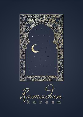 Ramadan Kareem Islamic Arch Window