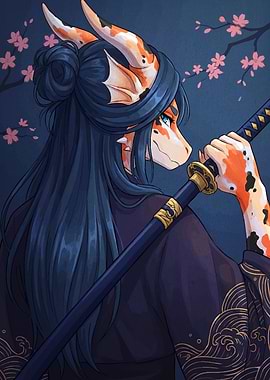 Koi Dragon Warrior with Katana